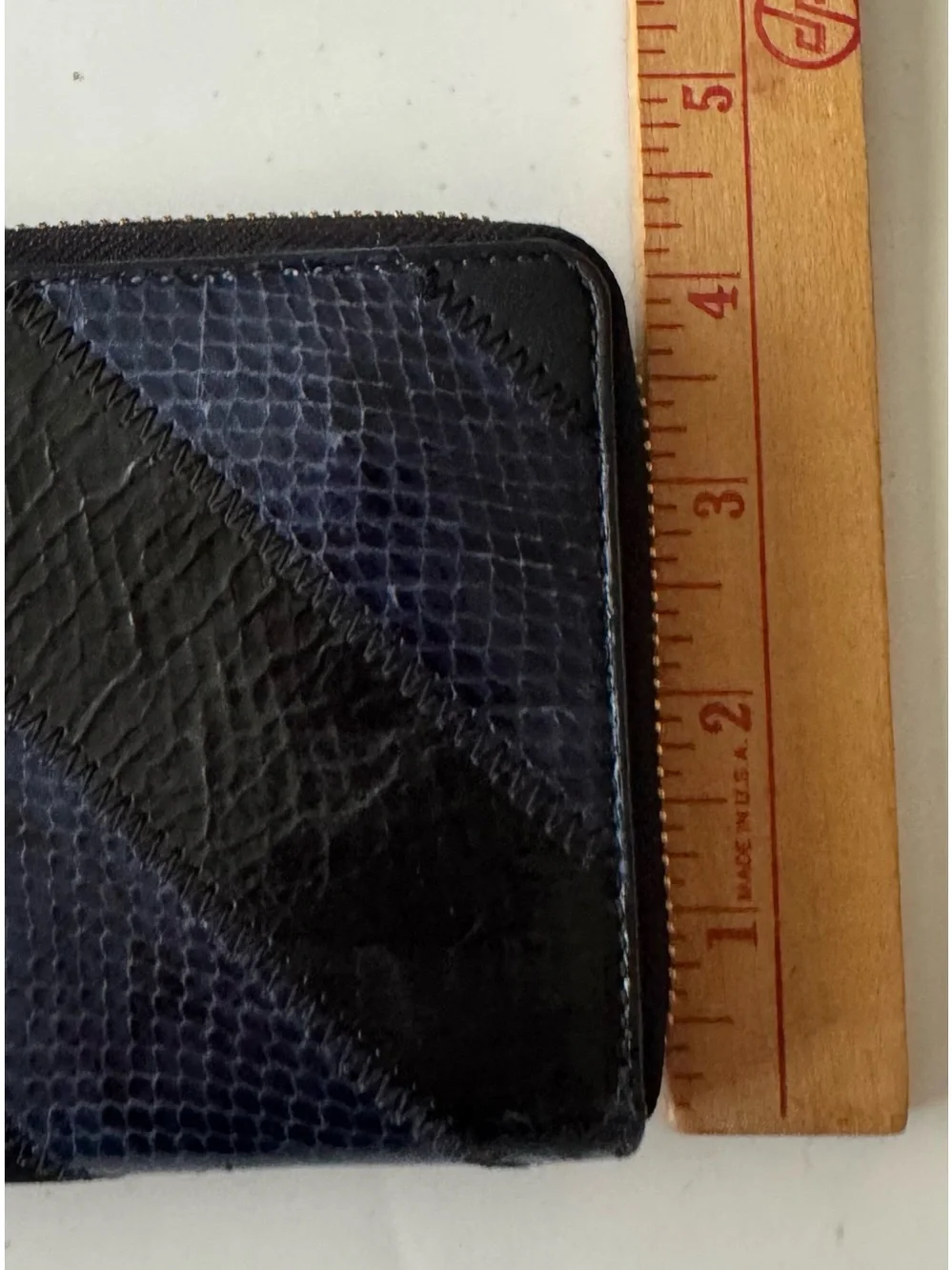 Tory Burch Gemini Link Blue Black Snakeskin Wallet